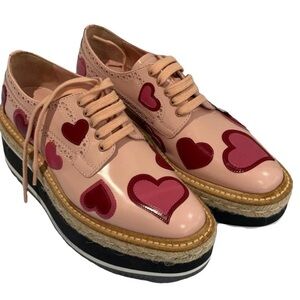 Rare Prada Brogue derby platform heart shoes in gorgeous condition with box!